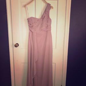 David’s Bridal one shoulder chiffon dress